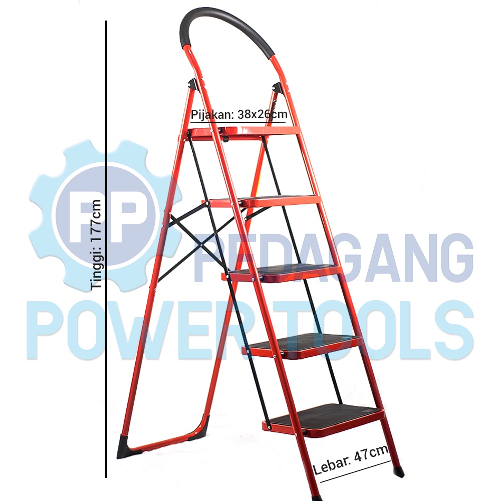 MOLLAR TANGGA LIPAT RUMAH 5 STEP 1.8 METER BESI TINGKAT STEEL LADDER