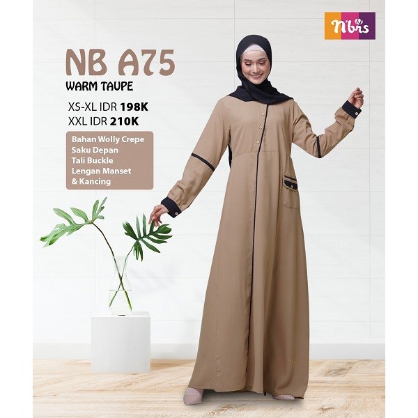 GAMIS NIBRAS NBA75 NB A75 HITAM DAN WARM TAUPE nba 75