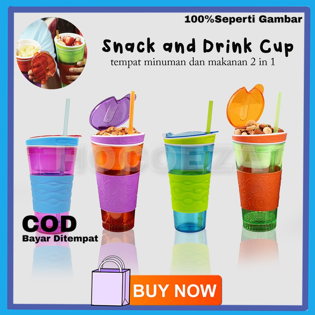 GELAS MULTIFUNGSI MAKANAN DAN MINUMAN SNACK AND DRINK CUP GELAS POPCORN 2 IN 1 BISA BAWA KEMANA SAJA VA260