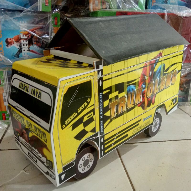Truk oleng kayu mainan anak mobil kendaraan truck anak cowok murah terlaris set hadiah viral toys