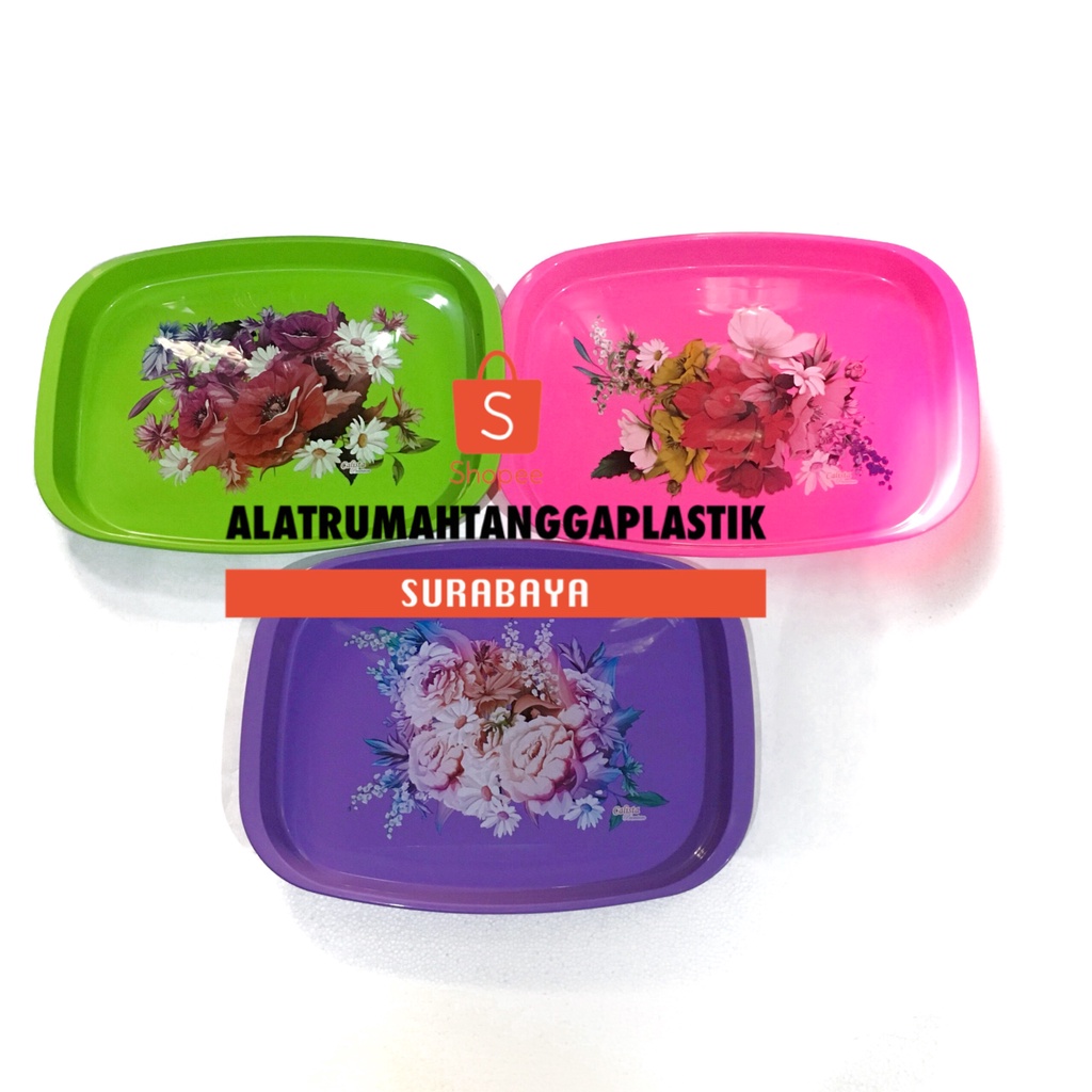 3pcs Nampan Segi Calista Nampan Besar Plastik / Nampan Teh / Lengser / Baki Segi / Talam / Tray / Lo