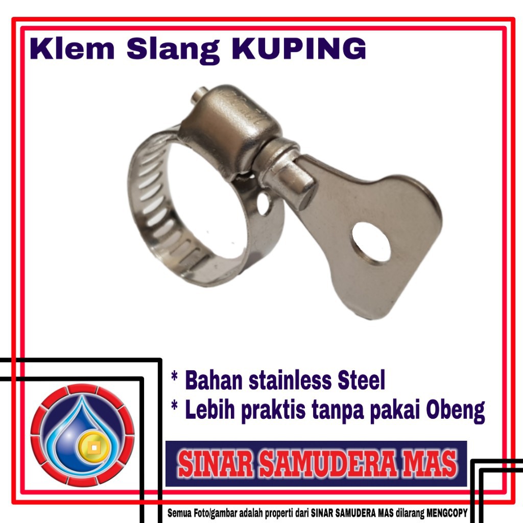 Jual Klem Slang Kuping Stainless Klem Selang Ring Kran Cincin