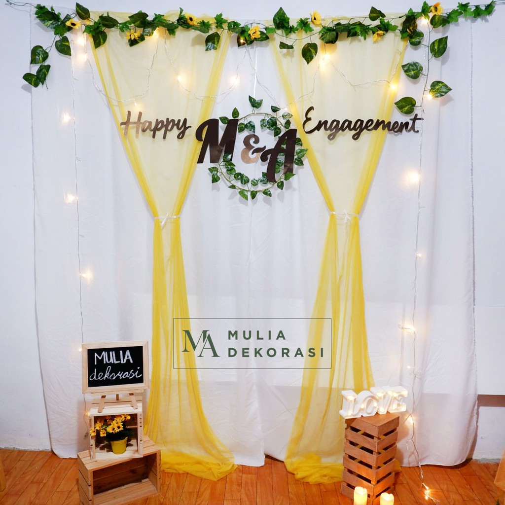 Dekorasi Lamaran Backdrop Nikahan PhotoBooth DIY Akad Nikah Aqiqah Khitan Paket Mulia Matahari