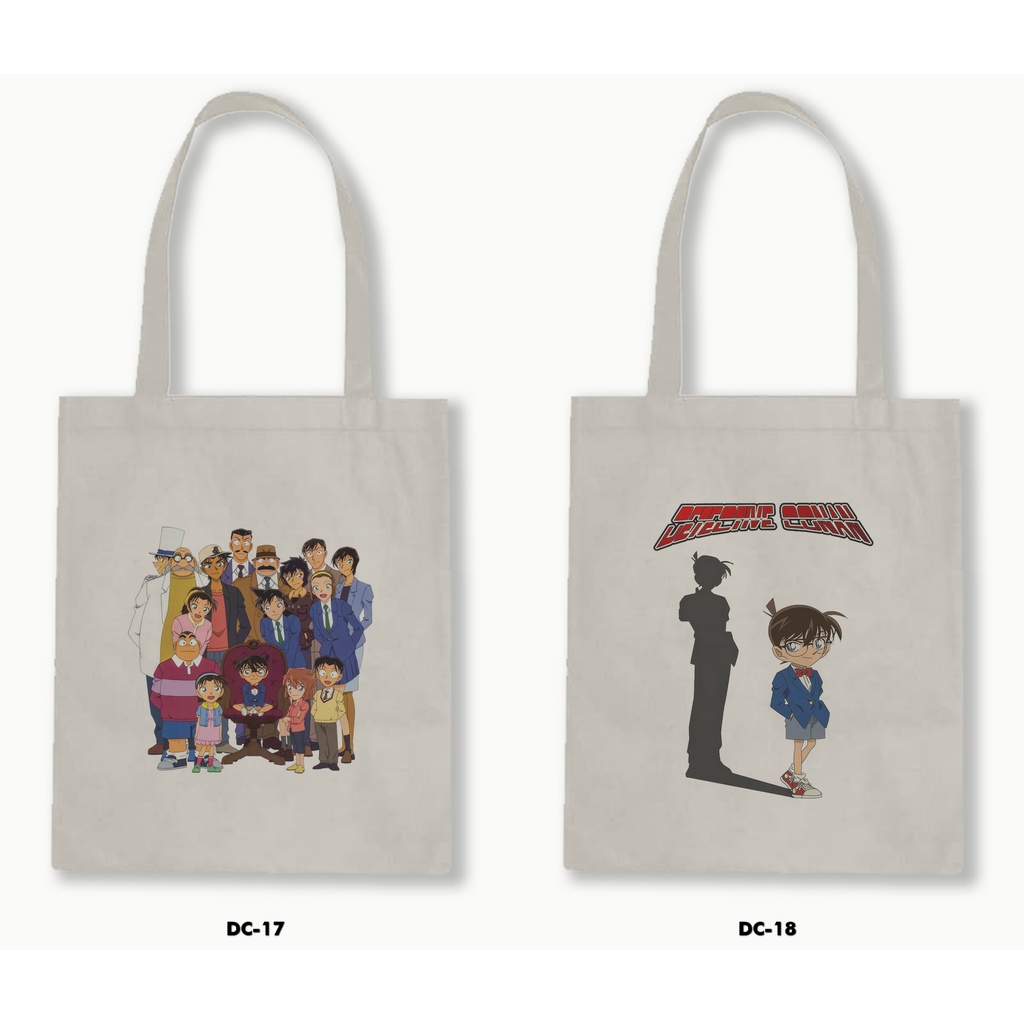 Tas Tote Bag Resleting Kanvas/Blacu  -Detective Conan 01