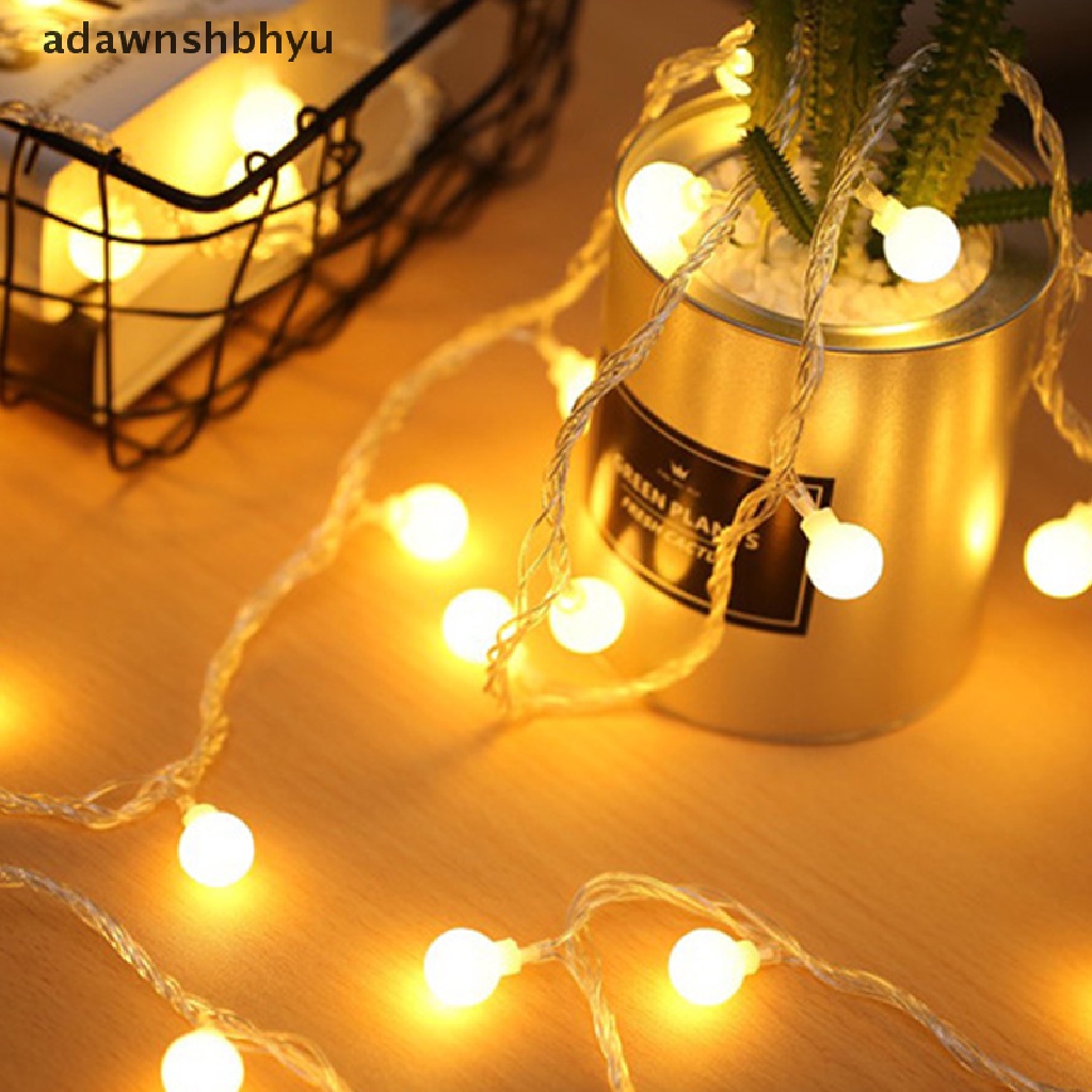 [adawnshbhyu] 10m Lampu LED Strip Bohlam Bulat Warm Lighting Camping Tent Hanging String Light