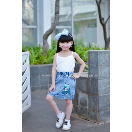 Rok jeans anak pendek snow