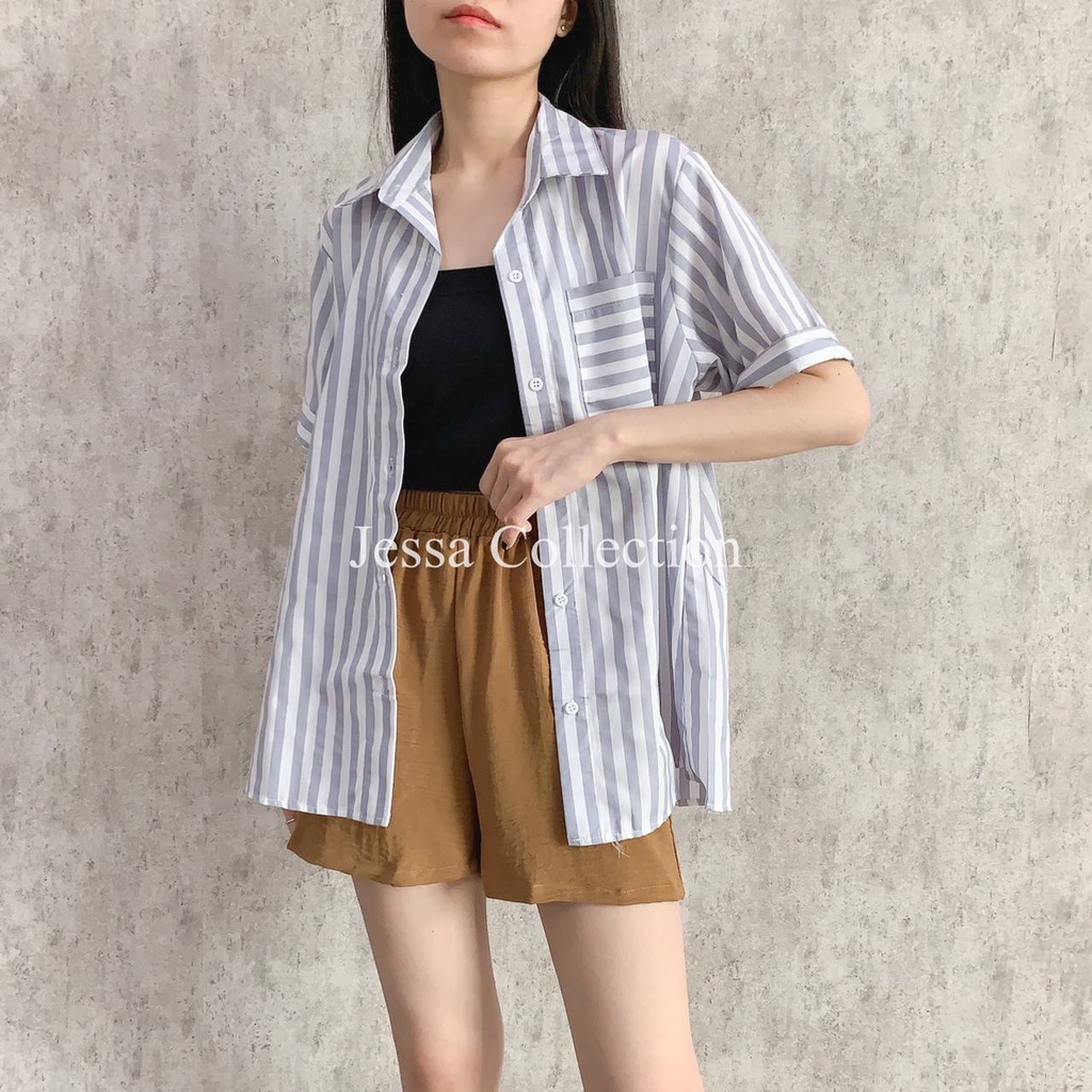 Kemeja Oversized Salur Inako FG