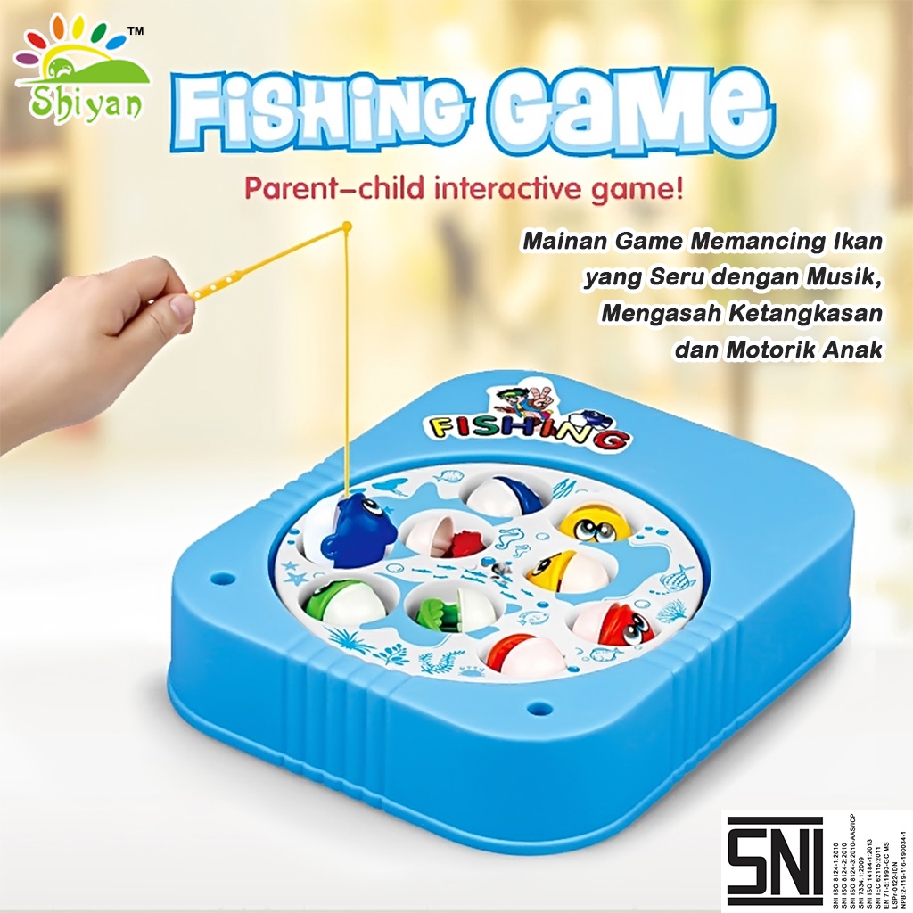 [Shiyan] mini fishing toy game mainan anak mancing ikan dilengkapi musik anak toddler fishing toy game education