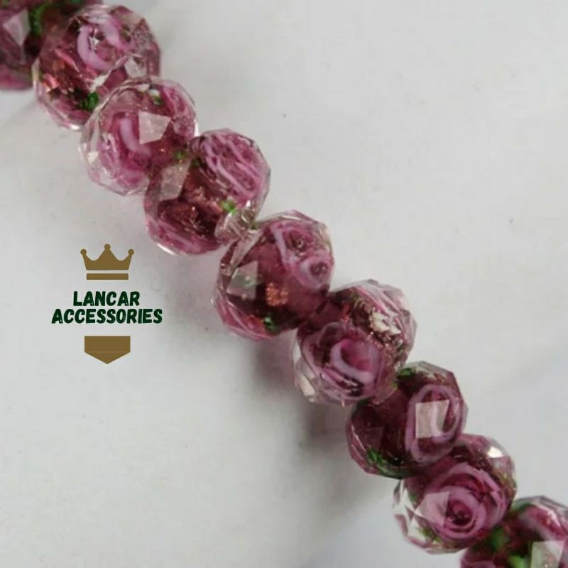 COD✅ Bahan Craft Batu Bunga Murano - Bahan Gelang Lampwork Murano Cutting - Batu Ceko Murano