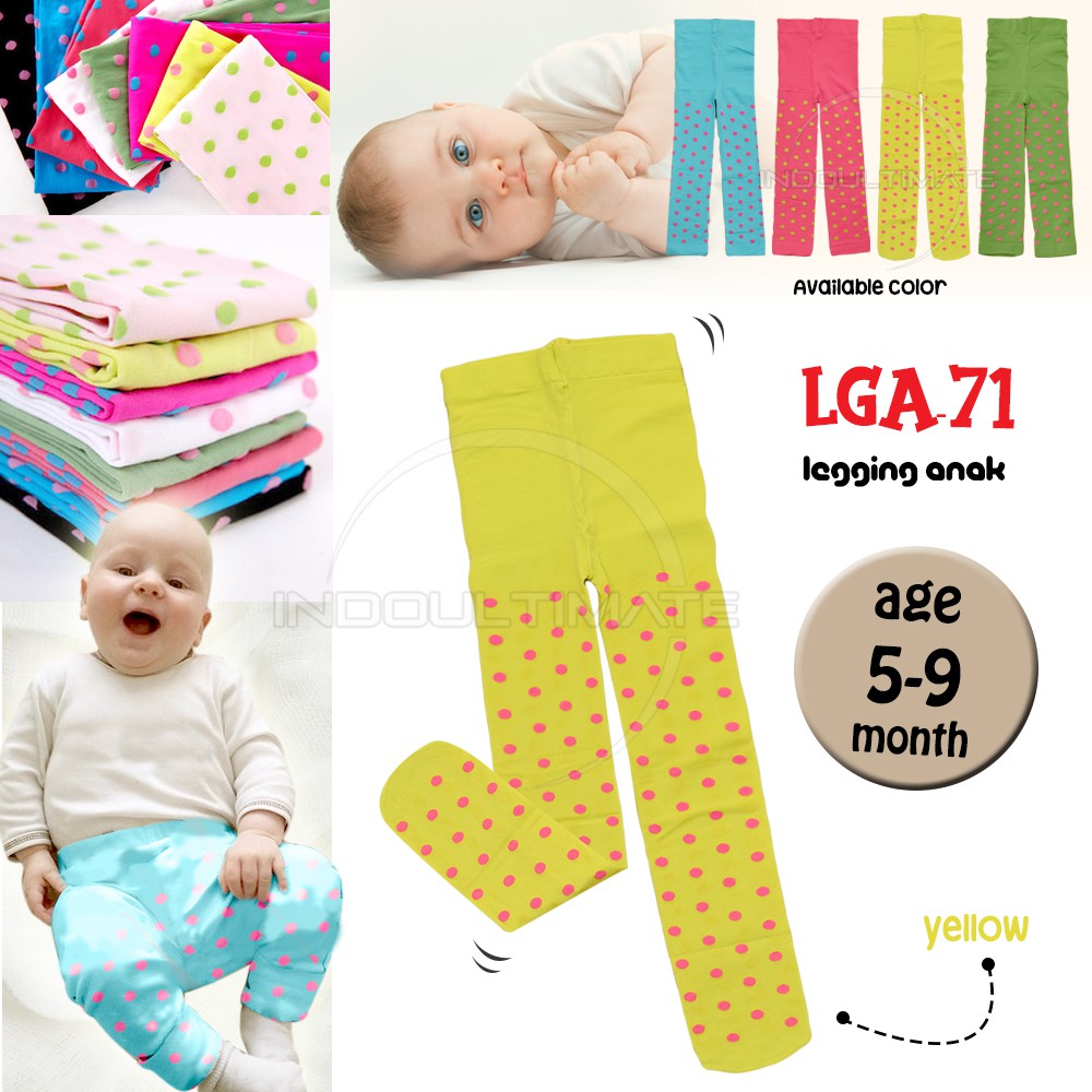 Stoking Celana Legging Bayi Motif Perempuan Usia 0-15 Bulan LGA-71 Baru Lahir Kaki Tutup Kaki Buka