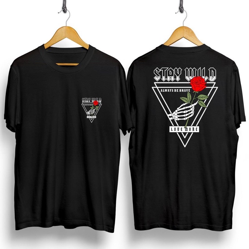 Kaos Distro STAY WILD MAWAR / Kaos Pria