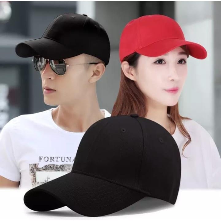 PROMO Topi hitam Polos Topi Basseball Topi Warna Putih Style Korea cewek cowok Topi Baseball Polos T