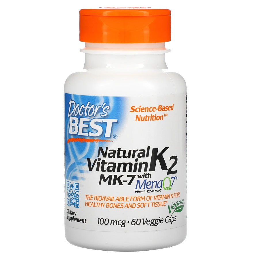 Doctors Best Vitamin K2 MK7 100 mcg with Menaq 60 Veggie Best Mk7 Best K2 Vit k2 Best MK 7