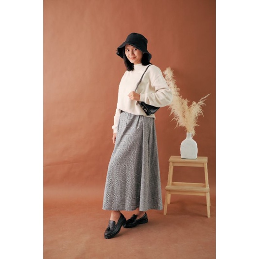 Vintage Skirt / Rok panjang motif kotak Korea / Rok Tartan-3
