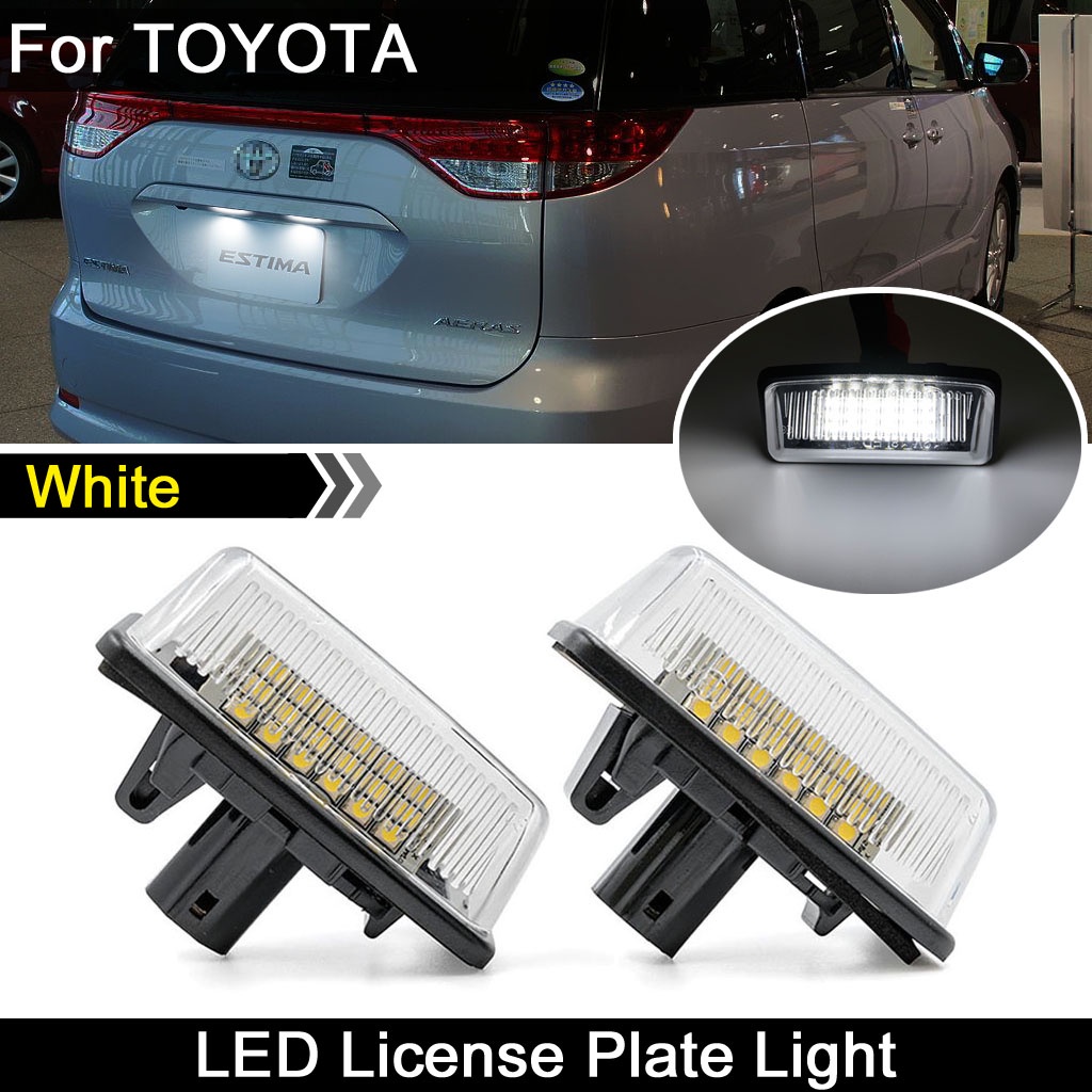 2pcs Lampu LED Plat Nomor Kendaraan Untuk Toyota Alphard Wish Noah / Voxy Estima Caldina Corolla Majesta Starlet Sprinter