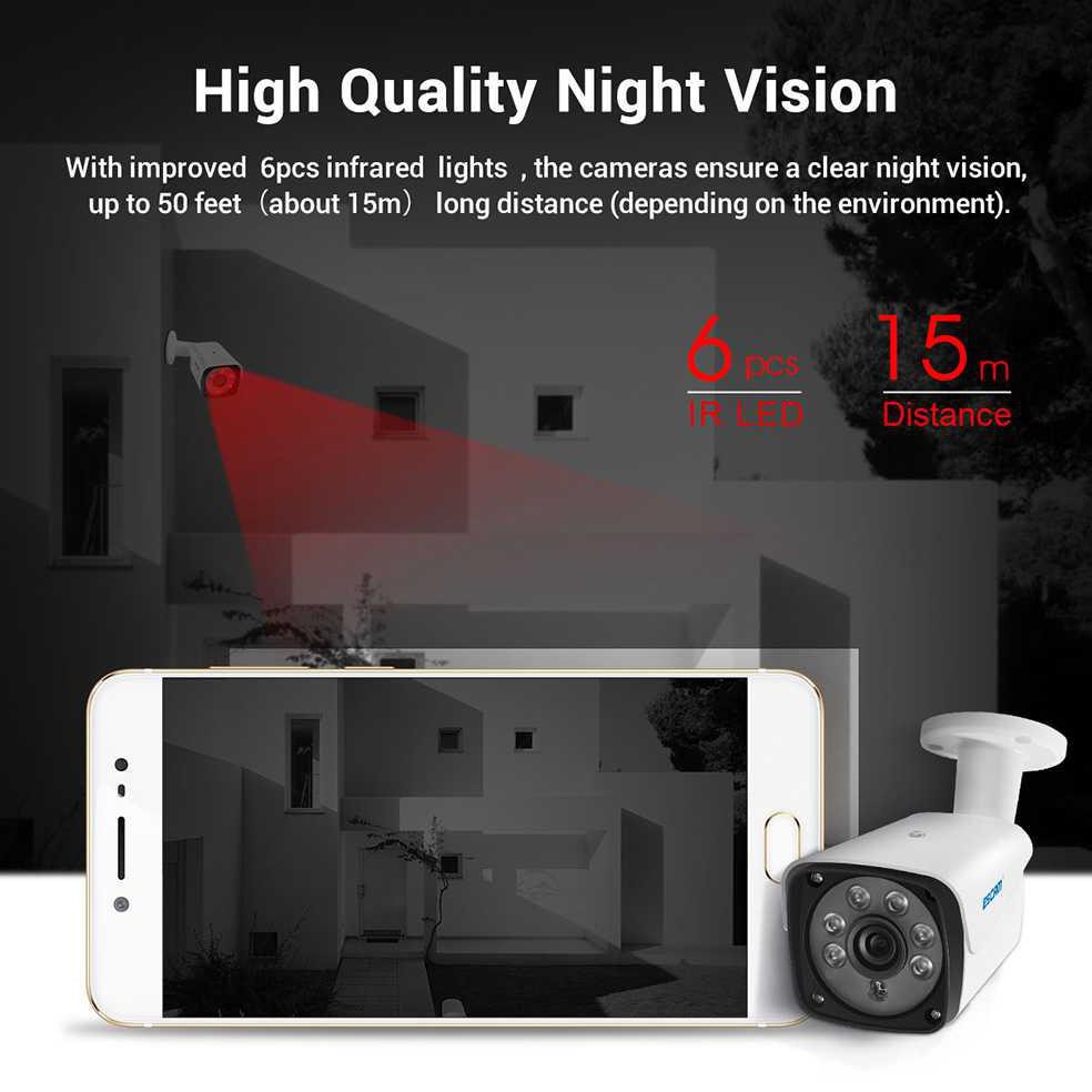 ESCAM PVR604 4CH NVR Kit 1080P 2MP CCTV dengan IP66 & PoE