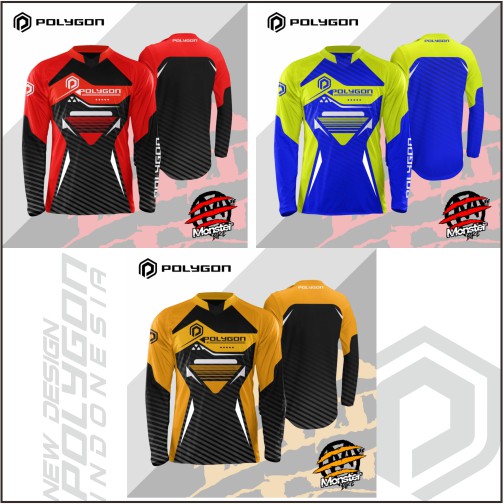 Jersey sepeda mtb trail Polygon stright baju jersey sepeda kaos sepeda jersey downhill