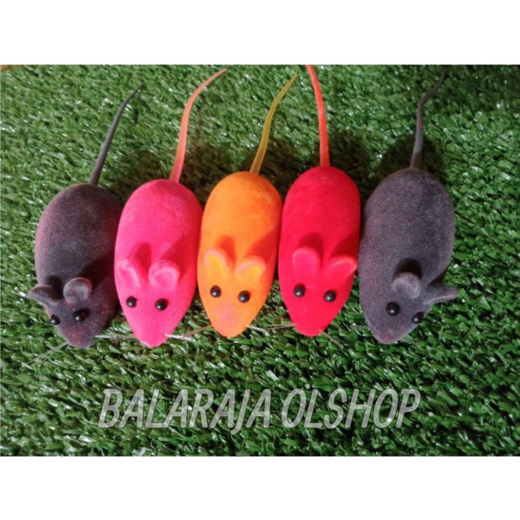 Mainan Kucing Tikus Tikusan Bersuara Cit cit Warna Random