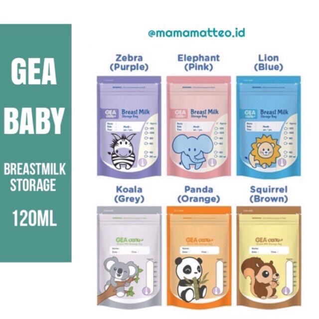 GEA BABY KANTONG ASI 120ML Pattern Metropolis Zootopia Carnival Unicorn Dinoland Atlantis MILK STORAGE Asibag ASI Bag Wadah ASI / Penampung ASI / GOSEND EXPRESS BANDUNG