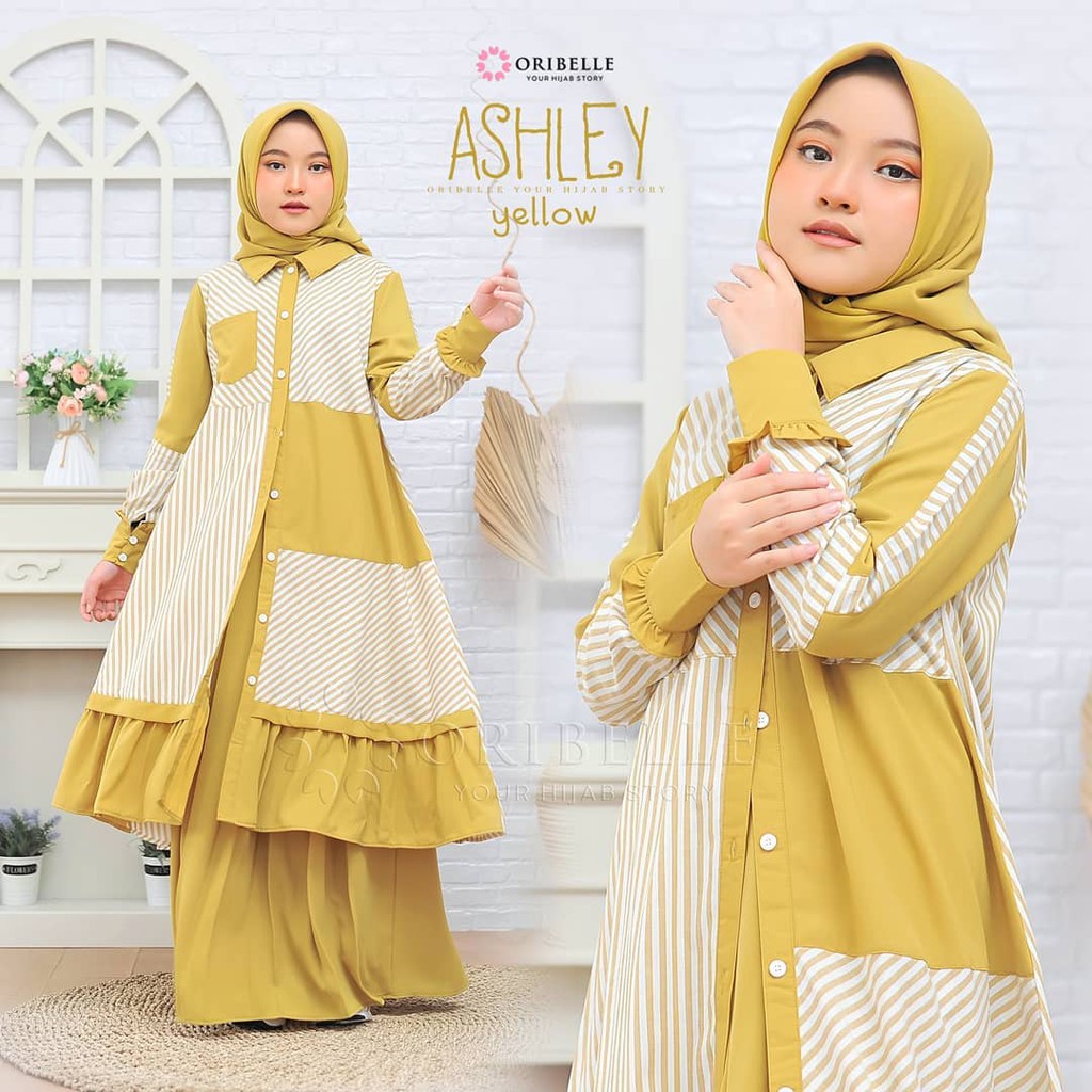 Gamis Anak Usia 8-12 Tahun Ashley kids Model Gamis Anak Terbaru 2021 Kekinian