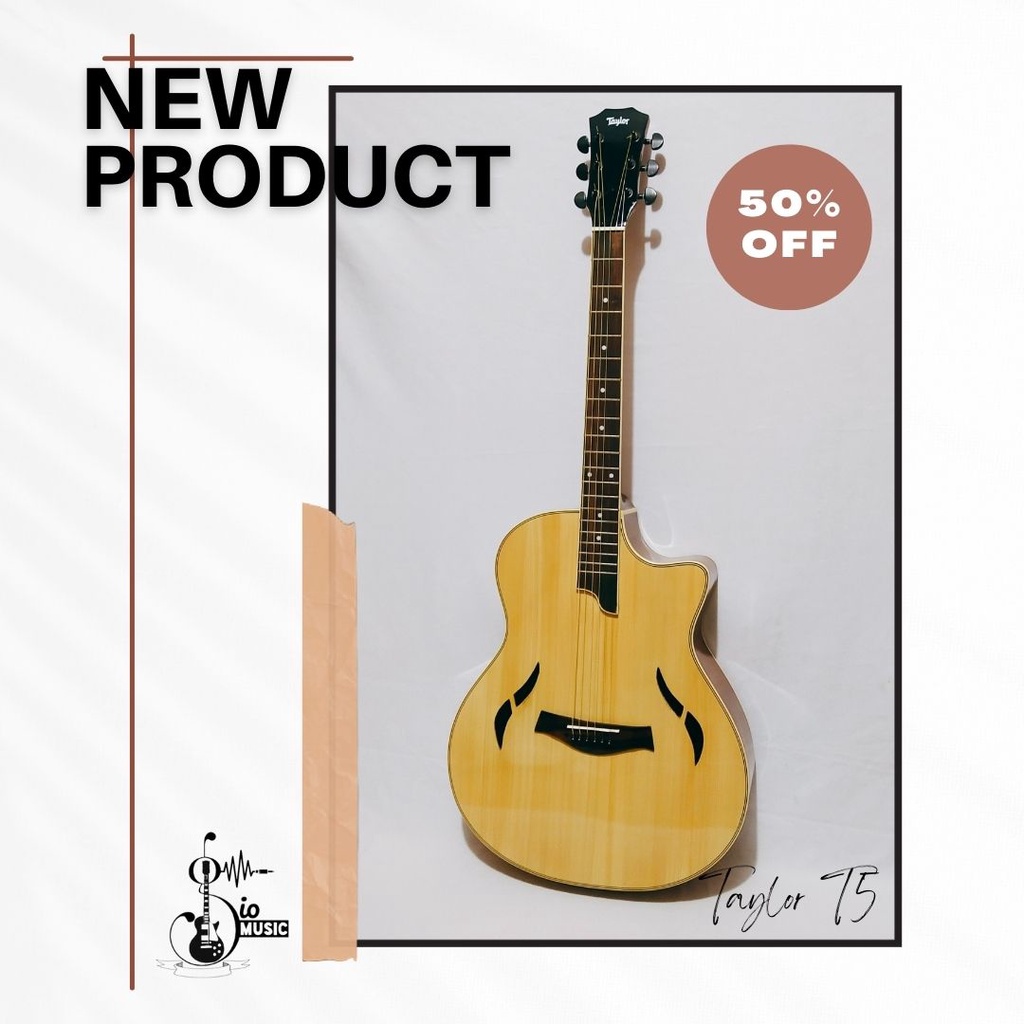 gitar taylor tipe T5 akustik tanam besi Highquality