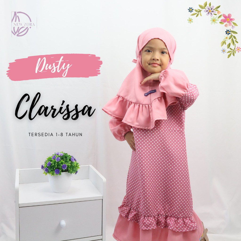 Gamis Anak Murah Syari Umur 1-10 Tahun Clarissa Polky Motiv Polkadot