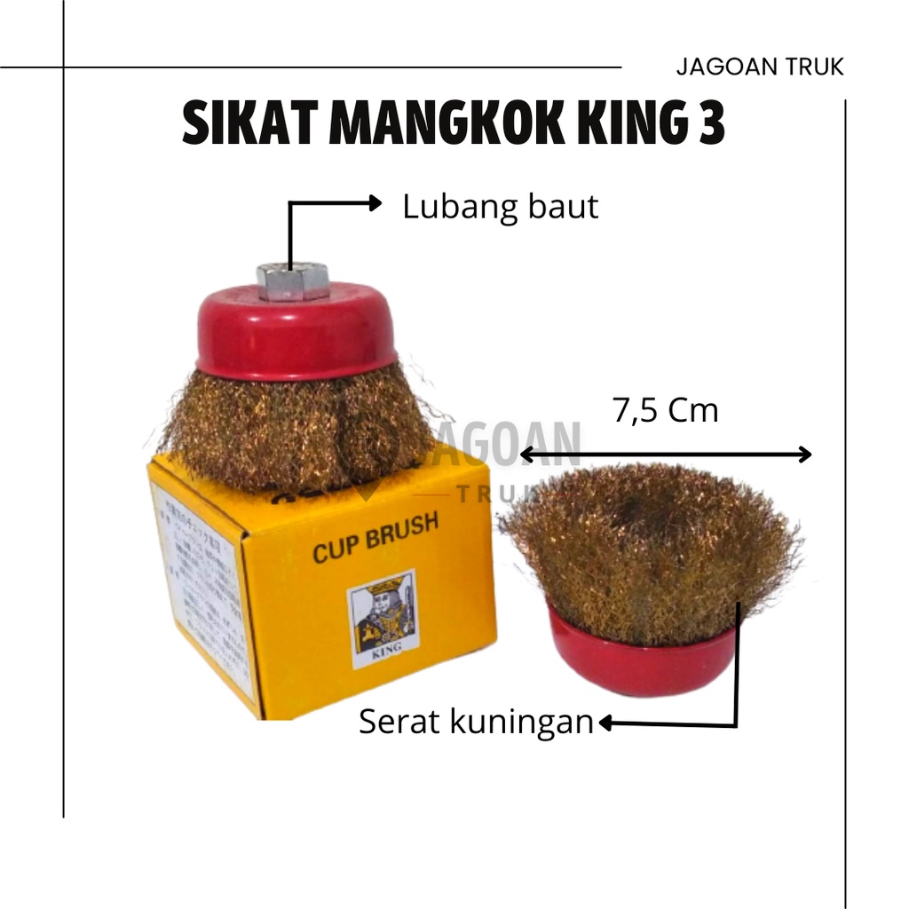 Sikat Kawat/Brush Cup/Sikat Mangkok 3 Inchi/King