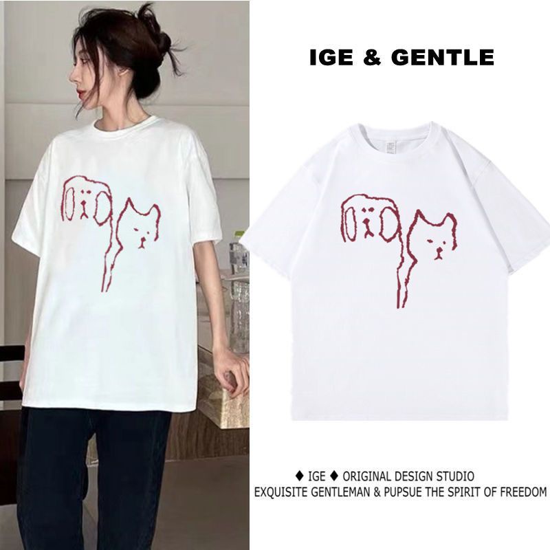 THISTLE - Oversize Tee Tshirt Wanita Model Longgar Motif CATDOG