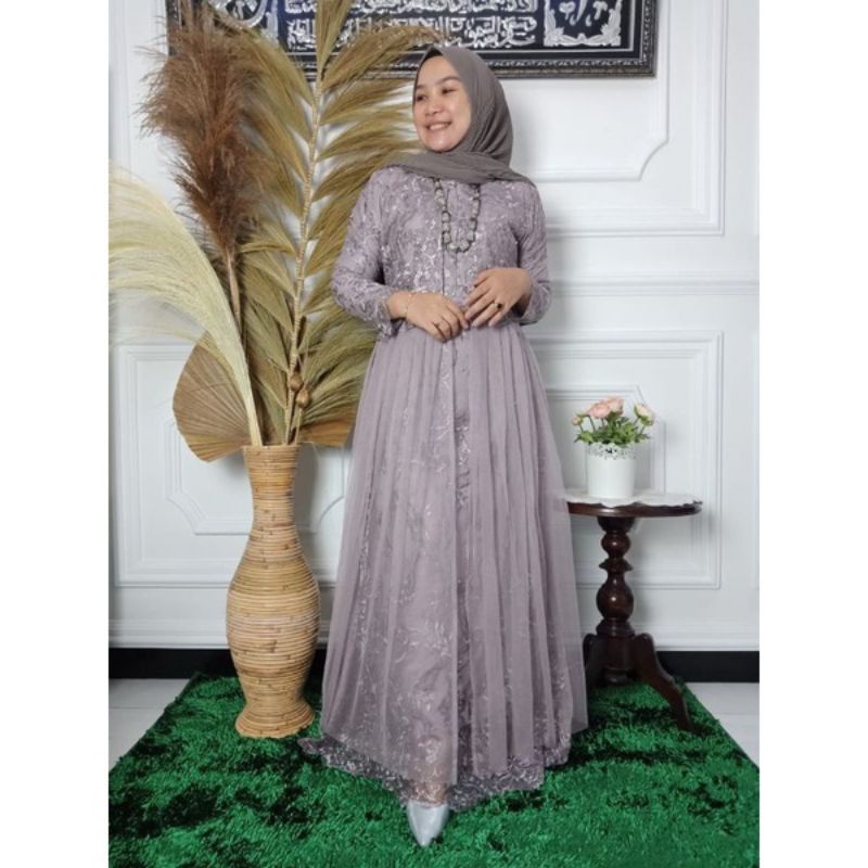 GAMIS BROKAT ZAHRA TULLE ~ GAMIS TULLE PESTA TERLARIS ~ GAMIS TULLE WISUDA