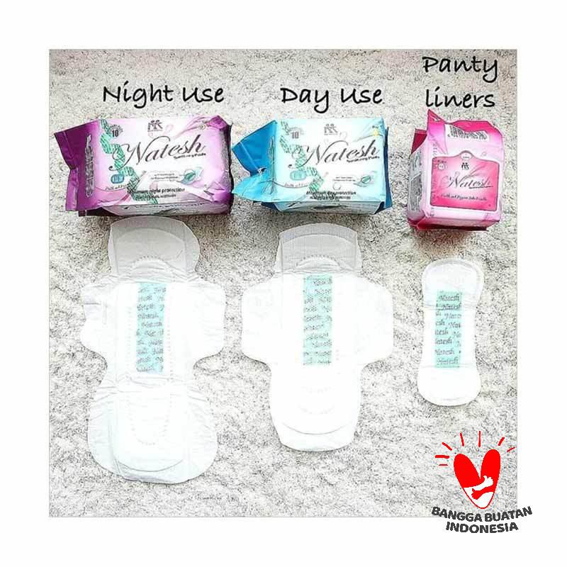 PAKET Hemat Pembalut Natesh Pantyliner 15pcs Day Siang 12pcs Night Malam 10pcs ANION KK Indonesia