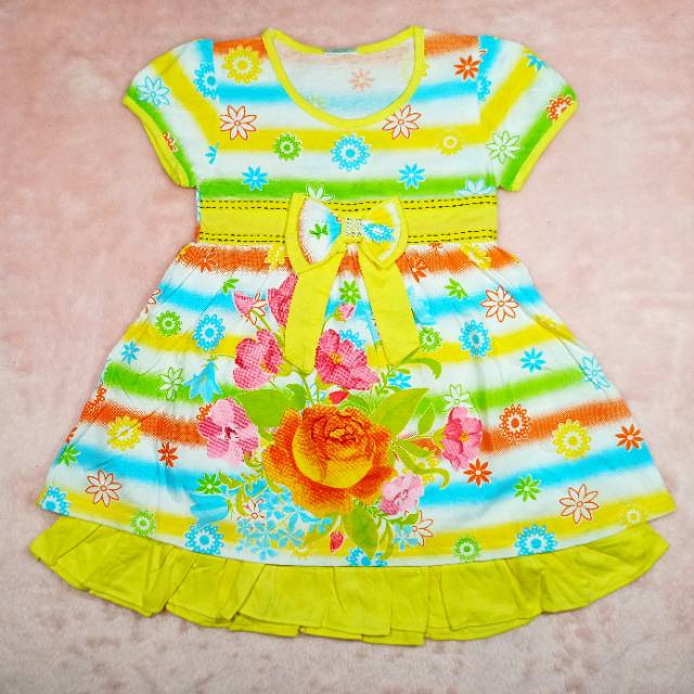 Ss#1008 Dress Anak Perempuan Size 1-2tahun / Pakaian Anak Cewek / Baju Anak Lucu / Dress Keren