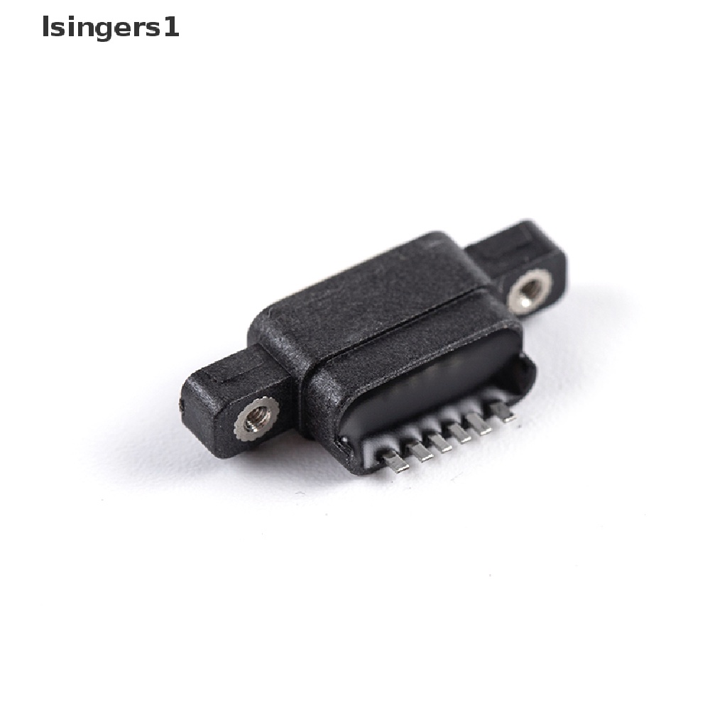 (lsingers1) 2pcs Soket Konektor Usb 3.1 Tipe-C 6 Pin SMD DIP Untuk PCB DIY