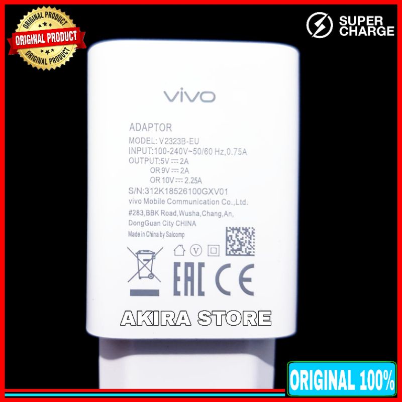 Charger Vivo Y51A USB C ORIGINAL 100% Fast Charging Type C 18 Watt