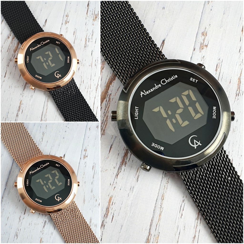 [ORIGINAL 100% ] ALEXANDRE CHRISTIE AC 9337 AC9337 JAM TANGAN WANITA DIGITAL RANTAI PASIR ORIGINAL