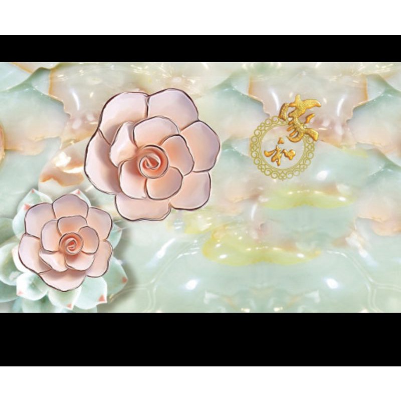 Wallpaper 3D Custom Motif Bunga Mawar