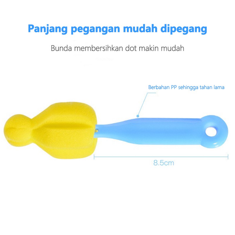 Sikat Botol/Sponge Cuci Dot Sikat Dot Empeng/Sikat Spons Pembersih Botol Susu/ C 66