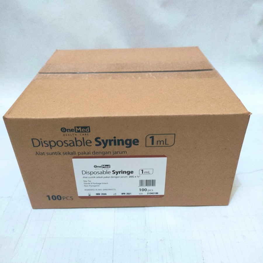 Disposable Syringe 1 cc OneMed Spuit 1ml One Med