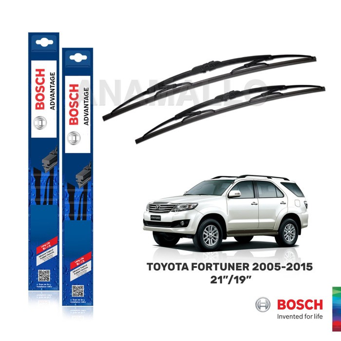 Wiper Blade Fortuner BOSCH Sepasang Advantage 19-21&quot; ORIGINAL