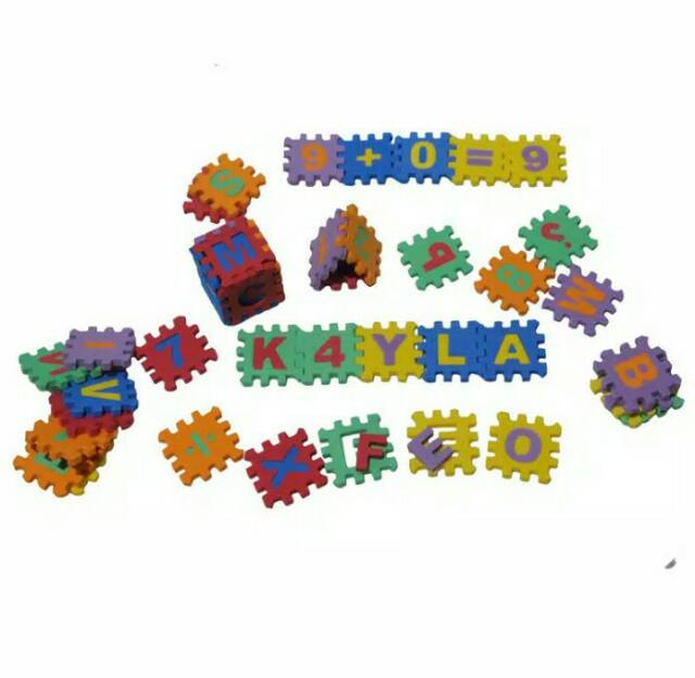 Mainan Edukasi Anak puzzle spon abjad dan angka (3 pcs)