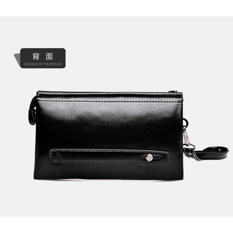 [Kulit Premium] Dompet Panjang Clutch Kulit Resleting Kancing Pengunci Pria dan Wanita Long Wallet Zipper Lock Soft Leather