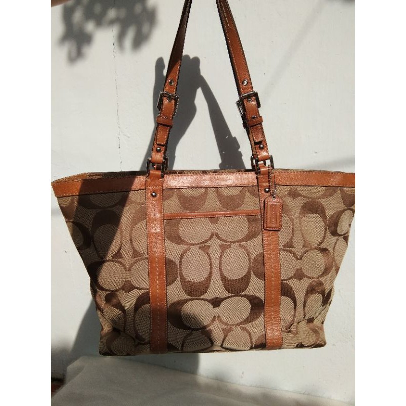 tas second branded coach tote