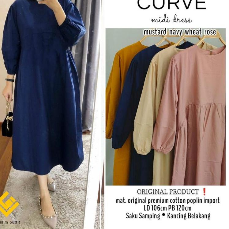 Bagus Banget.. CURVE MIDI DRESS SEIKA MIDI DRESS