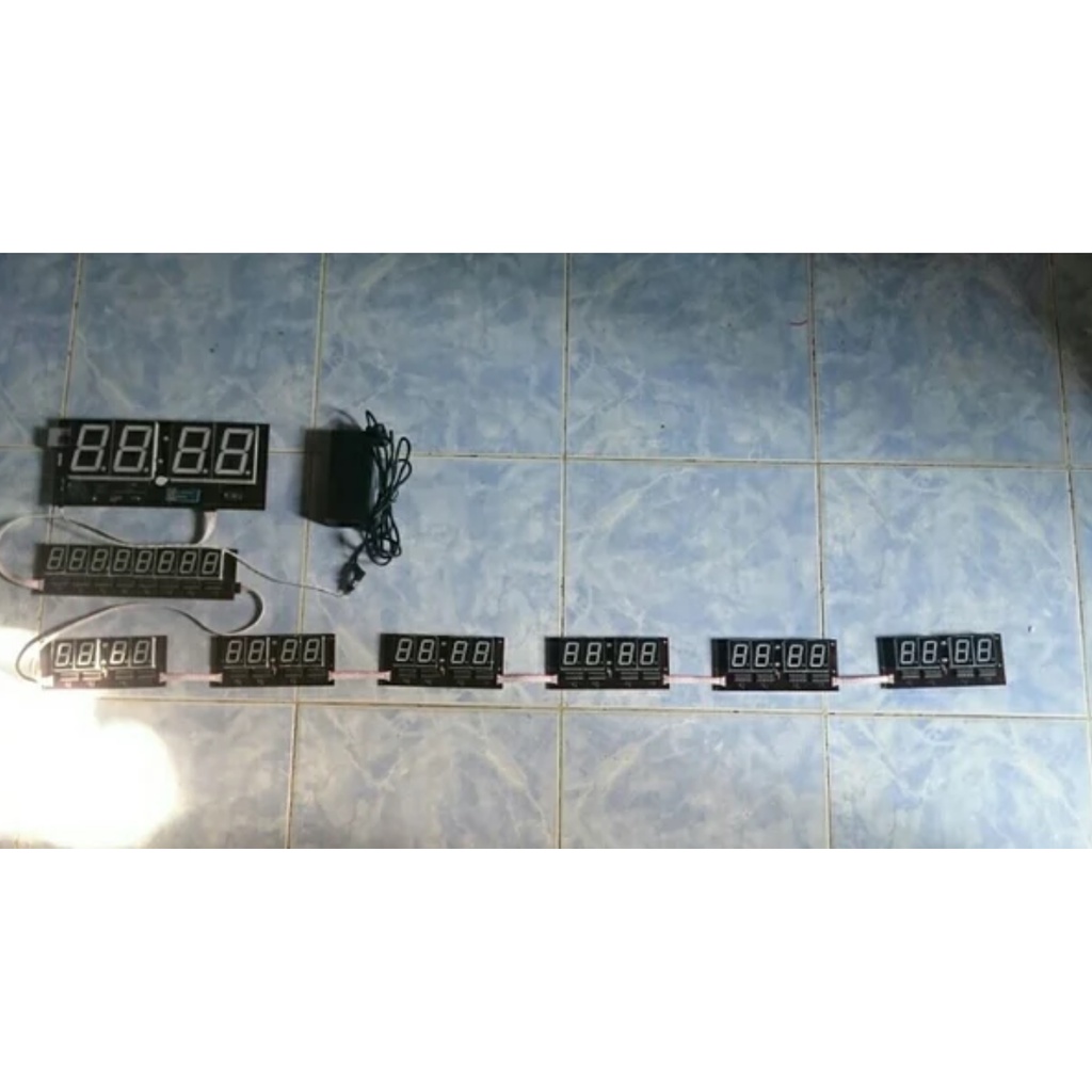 Modul Kit Jam Waktu Sholat seven 7 segment. Jadwal sholat digital segment Hijau Emerald