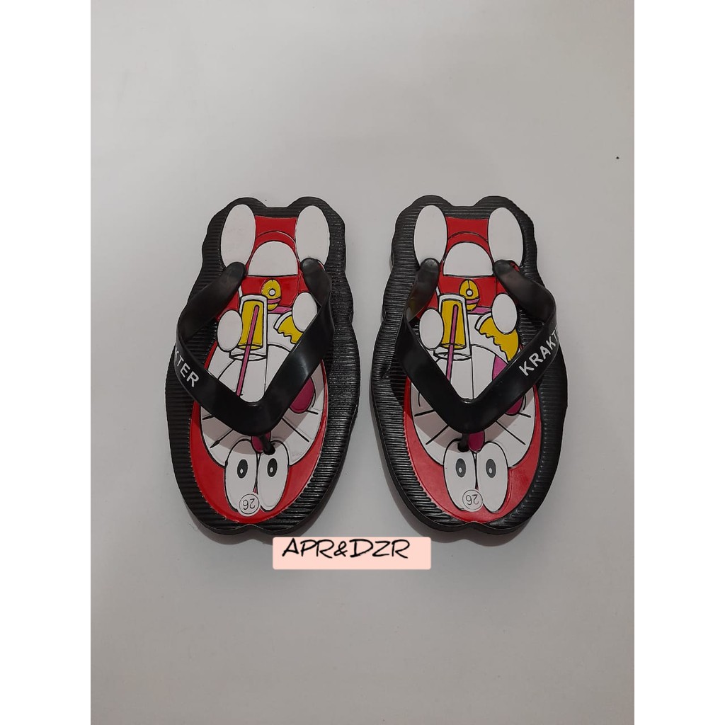 sandal anak krakter motif doraemon/sandal krakter murah/sandal anak lucu