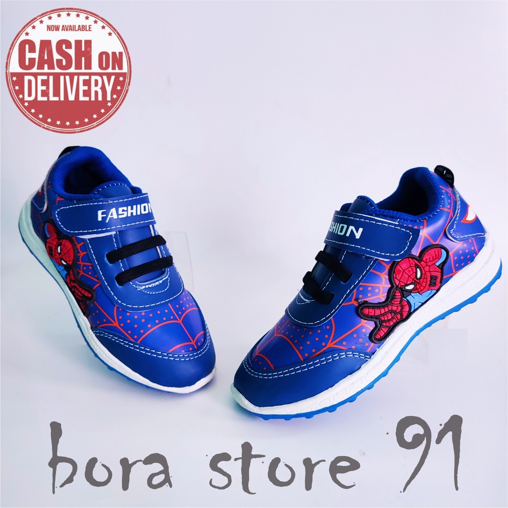 Sepatu Sneaker Anak Laki-laki Motif Jaring Spiderman bisa cod