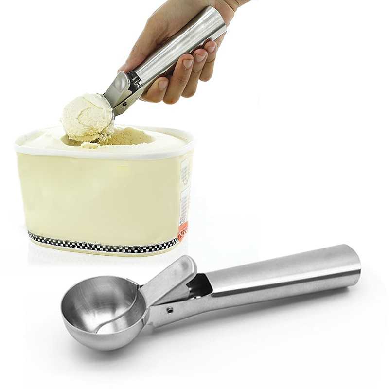 KR Sendok Es Krim Scoop Ice Cream Spoon Scop Takar Gula Kopi Stainless Steel