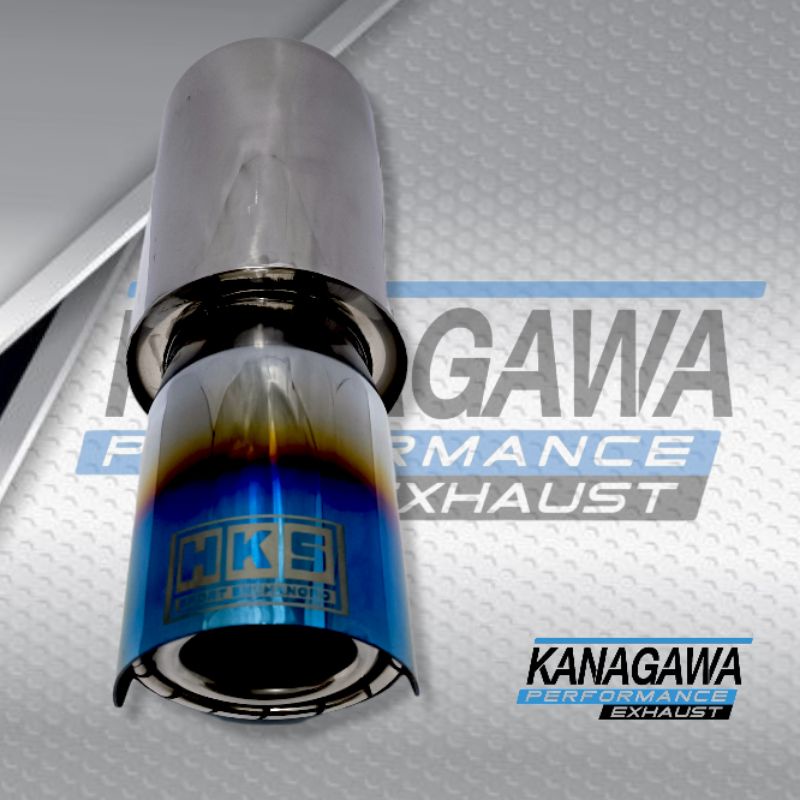 Knalpot Racing Mobil HKS Bass Adem Bulet Empuk Gronel Beset Topi Biru