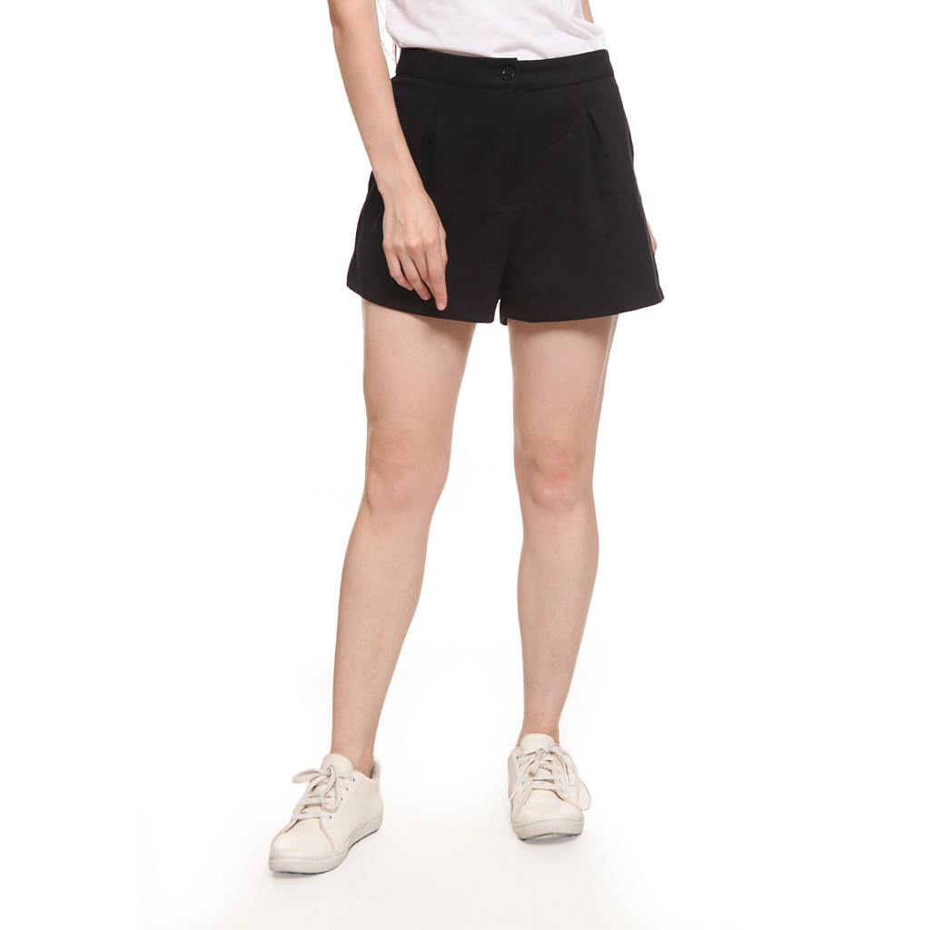Colorbox Basic Shorts With Button I Spkkey219K024 Black Colorbox Basic Shorts With Button I Spkkey219K024 Black