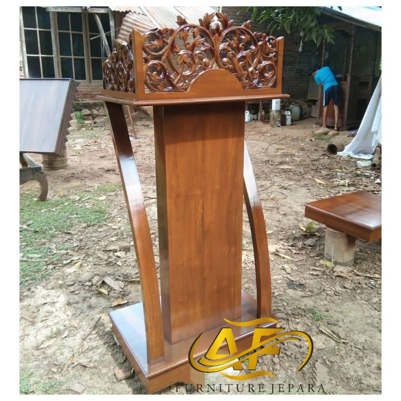 mimbar podium ukiran,mimbar jati mimbar mebel jepara