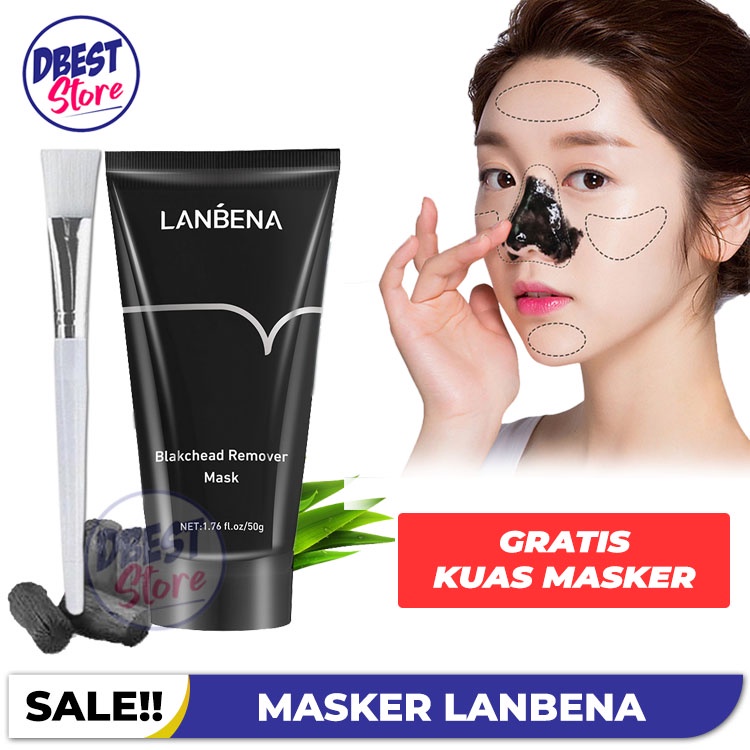 DBEST - (GRATIS KUAS MASKER) - LANBENA MASKER KOMEDO HIDUNG /BLACKHEAD REMOVER PEEL OFF BLACKMASK CHARCOAL